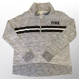 Vintage Victoria’s Secret PINK Retro Gray Quarter Zip Sweatshirt, Size Small